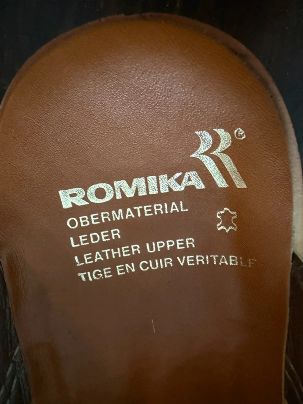 Romika Brown Leather Slip-On Wedged Loafer Clog - European Size 42